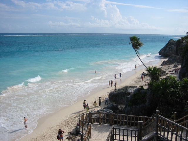 beach below the ruins